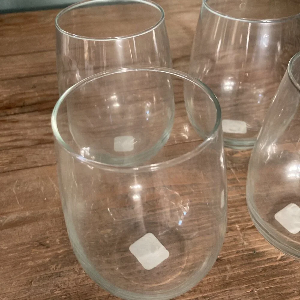 Crate & Barrel Stemless Wine Glasses - Set of 4 - NEW!